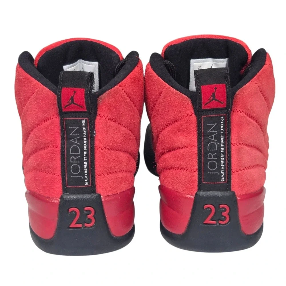 Jordan 12 Retro 2020 Mens 7.5 Red Black‎ Excellent Reverse Flu Game CT8013-602